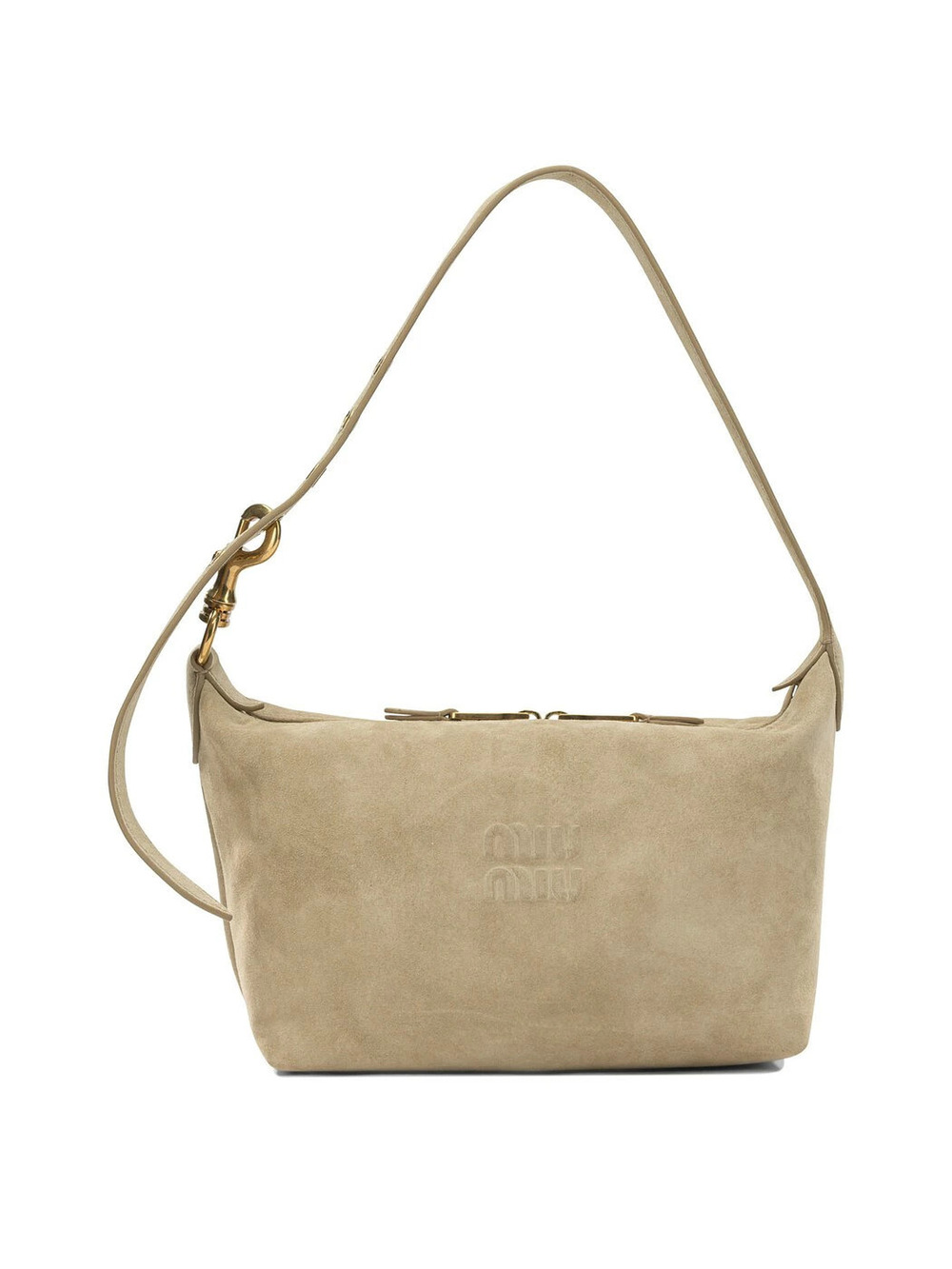 Miu Miu Business Briefcase Ooo Vi Shoulder Bag Leather Beige Tan